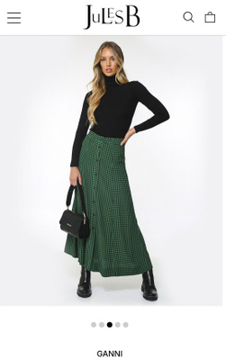 GANNI Check Print Maxi Hame (300e)