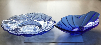 tarjoiluastia Sininen lasi malja vati kulho 2kpl