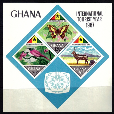 Ghana 1967 perhonen ym. blokki **