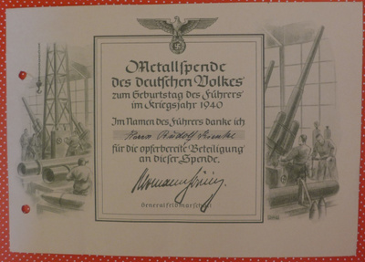 todistus 1940 Hakaristi Saksa
