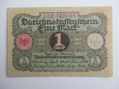 GERMANY 1 MARK 1920 UNC (K11-3)