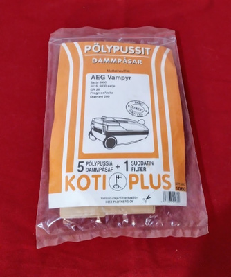 AEG VAMPYR PÖLYPUSSIT 3 PÖLYPUSSIA + 1 SUODATIN FILTER