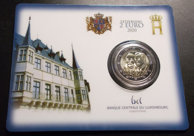 Luxemburg 2 euro 2020 juhlaraha Prince Henri, COINCARD