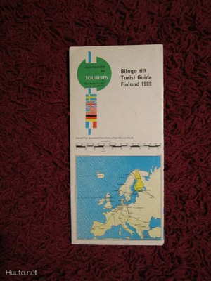 Bilaga till tourist guide Finland 1969 Kartta