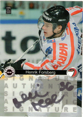 2008-09 Cardset HENRIK FORSBERG JYP Signature nimmari
