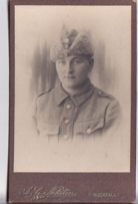 VANHA CDV Valokuva Sotilas Kuokkala Luov Karjala 1920-l