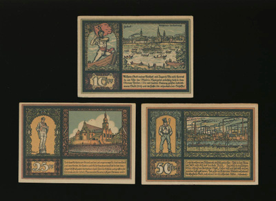 Saksa Notgeld 10, 25, 50 Pfg, Köln-Mülheim