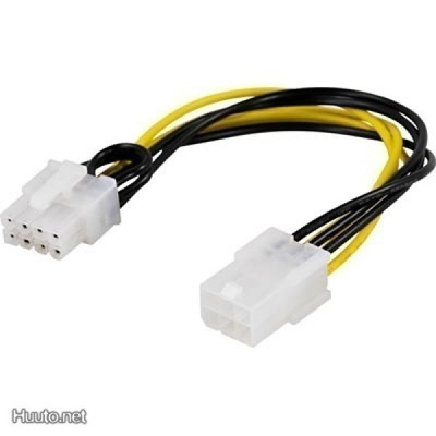 Deltaco näytönohj.adapteri 6-pin PCI-Express - 8-pin PCI-Exp