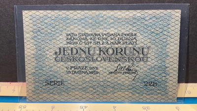 Republika Ceskoslovenska Jedna Koruna 1919