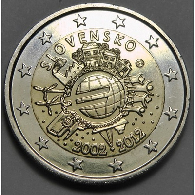 Slovakia 2 € 2012 Euro 10 vuotta, UNC