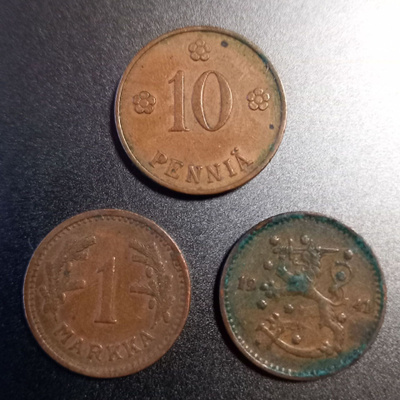 1MK 1941, 1MK 1943 & 10p 1927