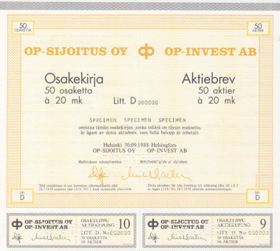 OKK 1988 OP-Sijoitus Oy spec, Helsinki (Arctos/Conventum)