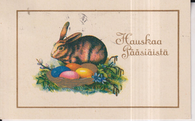 Hauskaa Pääsiäistä ,Jänö, munat, kultausta e52