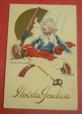 Joulupukki kaatui suksilla (K11)