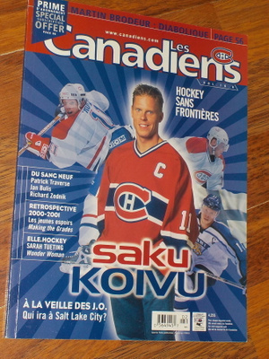 Les Canadiens magazine : kannessa Saku Koivu 2001