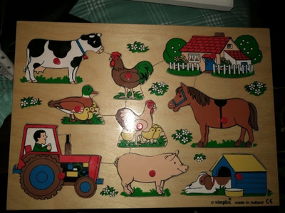 Palapeli puzzle puuta maatilan eläimet Animals