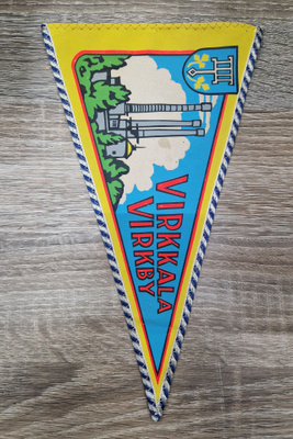 Virkkala Virkby vintage iso matkailuviiri 1960-luvulta