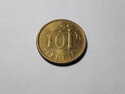 Suomi 10 penniä 1975 unc alpro