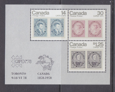 Kanada 1978 näyttelyblokki postituoreena.