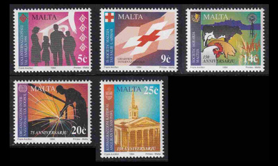 Malta 928-32 ** Tapahtumia ja merkkipäiviä (1994)