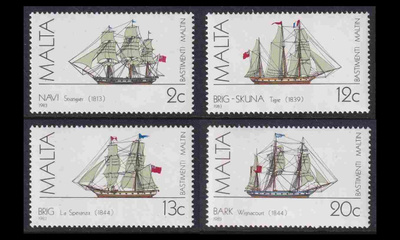 Malta 693-6 ** Purjelaivoja (1983)