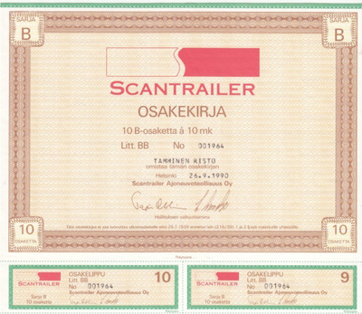 OKK 1990 Scantrailer Oy, Helsinki pörssi