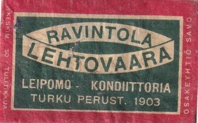 Turku, Ravintola Lehtovaara , Perust. 1903   b565
