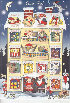 Åland 1999 Joulumerkkien arkki