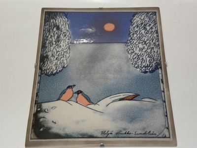 Arabia Heljä Liukko-Sundström TALVI 1990 koko:25,5 cm x 21cm