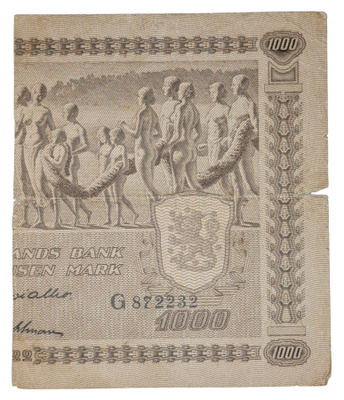 1000 Markkaa 1922 OIKEA PUOLI