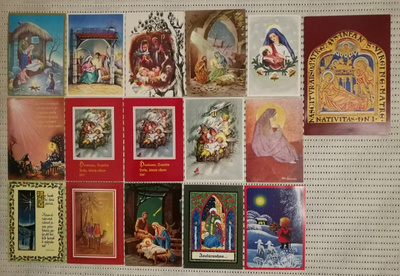 Joulukortti 16kpl, kulkenut, aihepiiri seimi