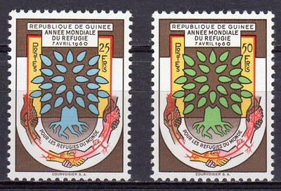 (S0160) GUINEA, 1960 (World Refugee Year). Mi ## 42-43. MNH*