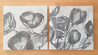 Sisustustaulut / Decoration canvases (2x 51x51x4 cm)