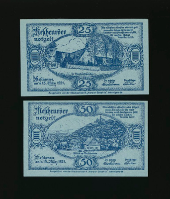 Saksa Notgeld 25, 50 Pfg, Nöschenrode 1921