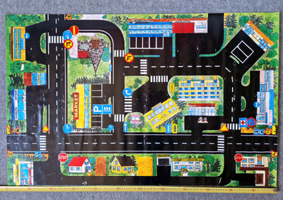 Vintage Liikennealusta leikkeihin. 120×77cm