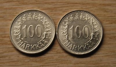 Suomi, 100 Markkaa 1956,1957 Hopeaa