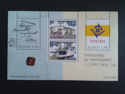 Åland  1993 ahvenanmaan postilaitos**