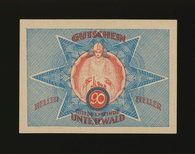 Itävalta Notgeld 90 Heller, Unterwald 1920