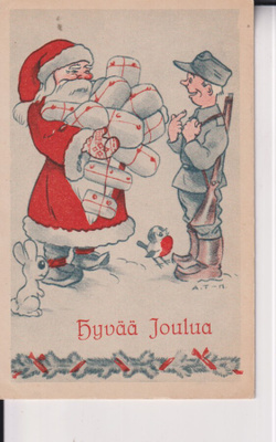 Arnold Tilgmann . Sotilas ja Joulupukki, Hyvää Joulua   e50