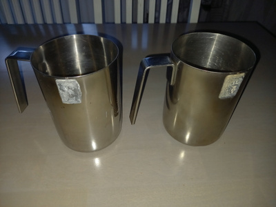 2 x Opa ruostumaton litran mitta