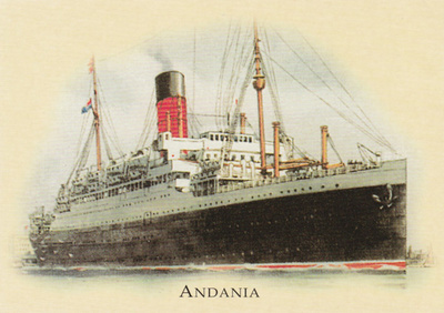 LAIVAKORTTI - S/S ANDANIA
