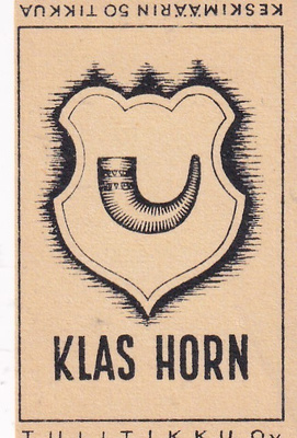 KLAS HORN , Tulitikku Oy      b553