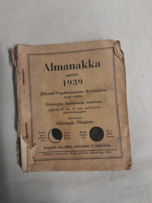 huuda syntymävuotesi almanakka 1939