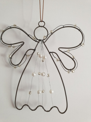 Metallilankaenkeli, korkeus 12 cm