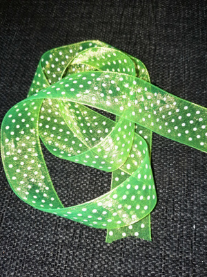 450cm neonkeltainen polka dot organtzanauha
