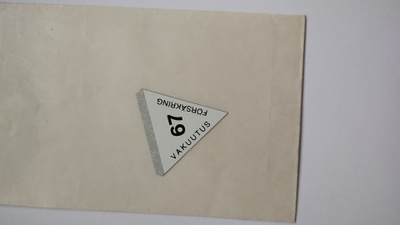 Autovakuutus tarra / kolmiotarra v.1967