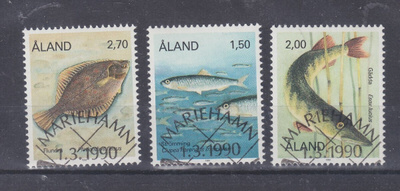 Åland 1990 Kaloja sarja ep. leimalla.