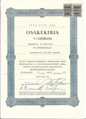 OKK Auto-City Oy Riihimäki 1962