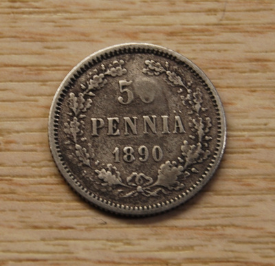 50 Penniä 1890 Hopeaa Aleksanteri III
