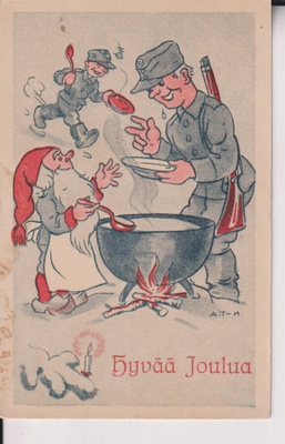 Arnold Tilgmann . Sotilas ja tonttu, Hyvää Joulua     e50